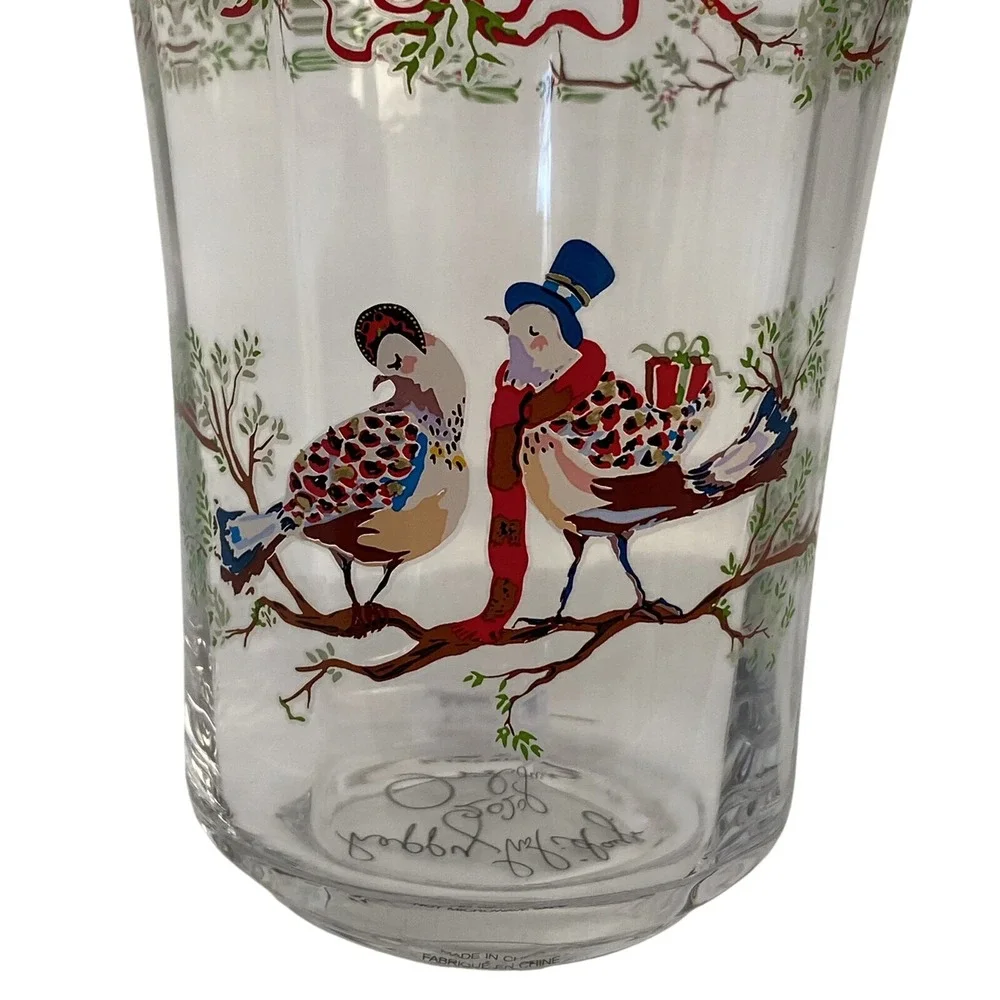 Anthropologie 12 Days of Christmas‎ Two Turtle Doves Juice Glass Inslee Farris - Picture 5 of 6